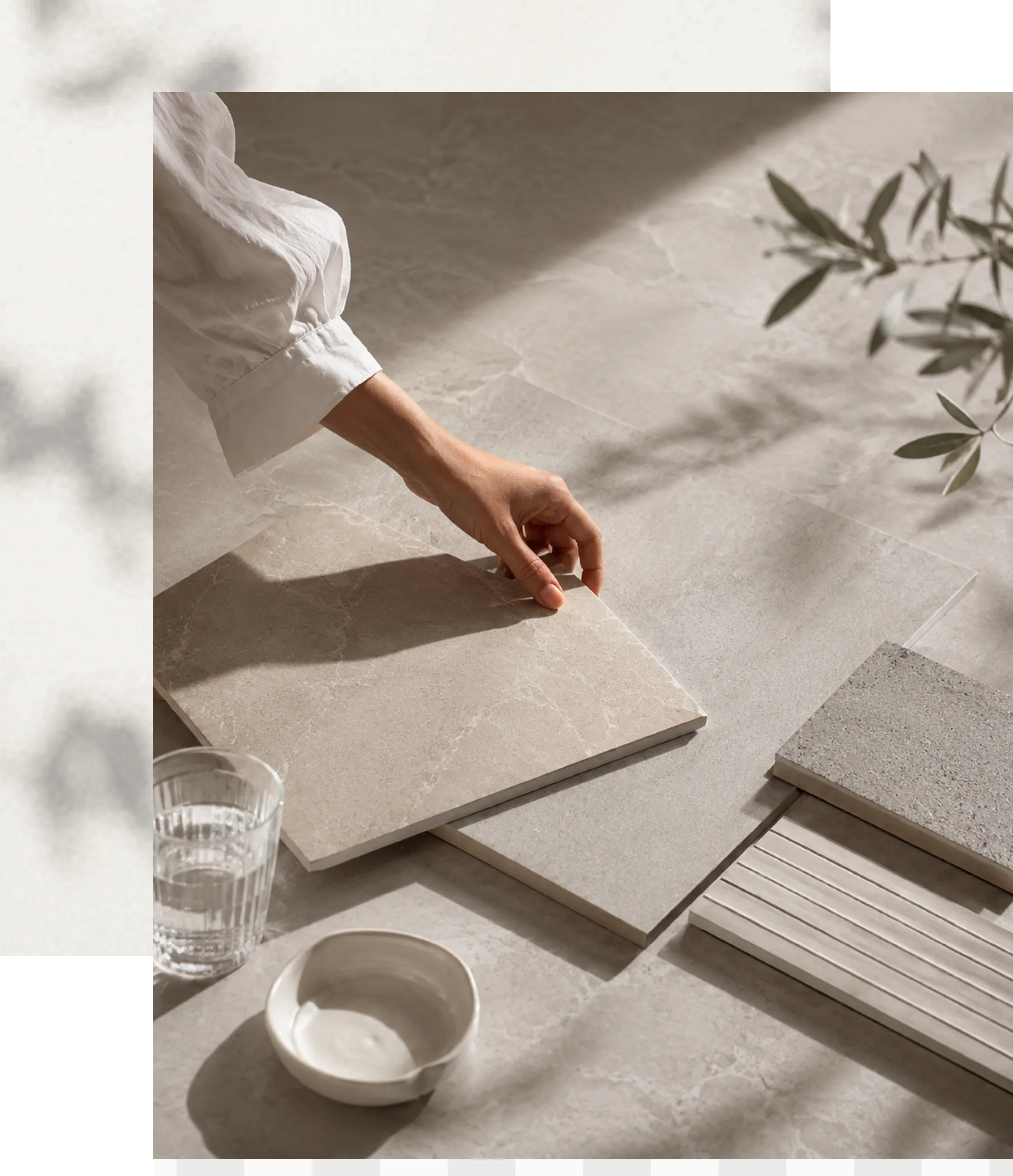 Hand selecting tile samples